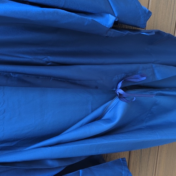 Bundle Of 2 Blue Satin Bridesmaid Kimono Robe - New XL & XXL - Picture 3 of 7